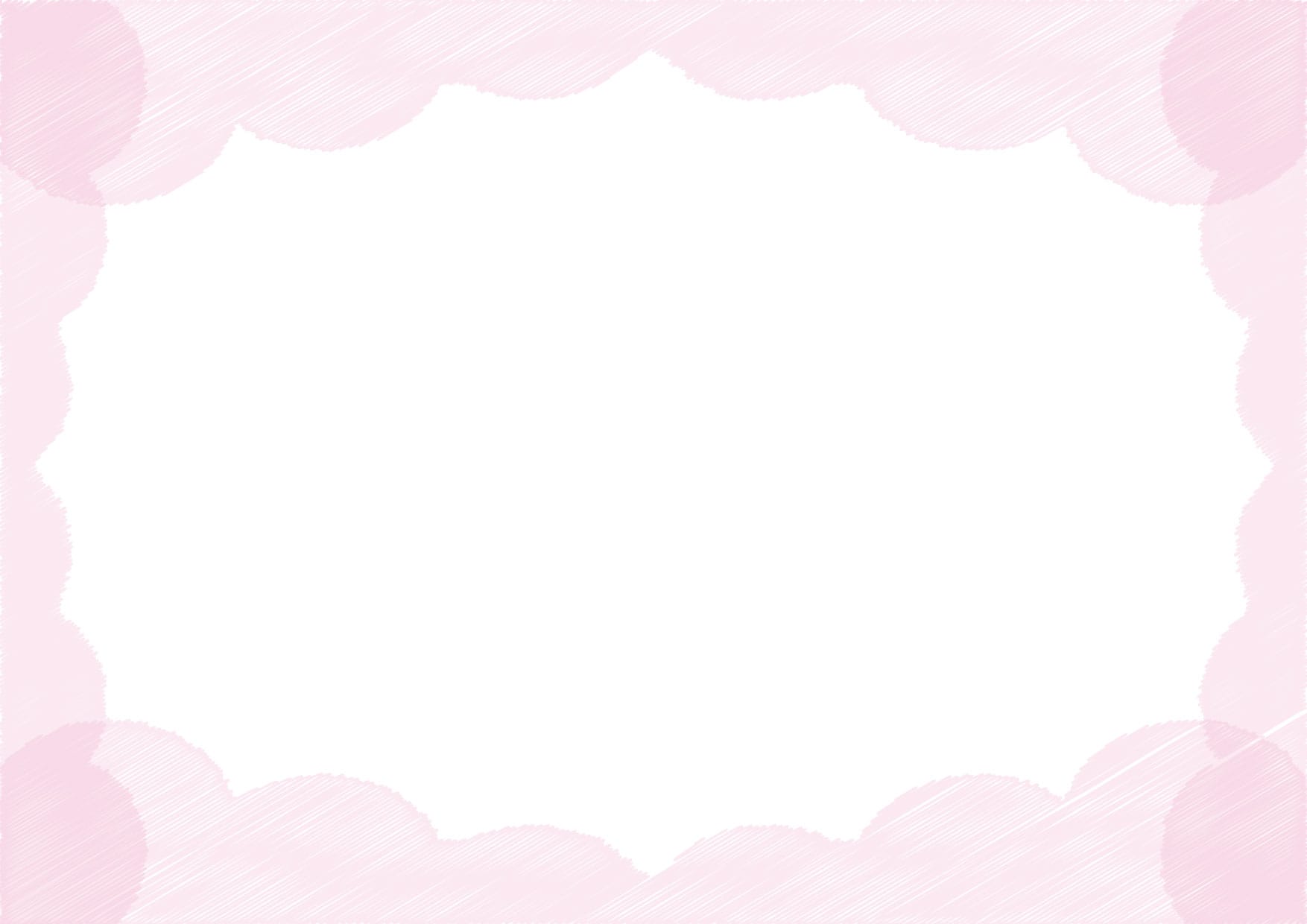 可愛いイラスト無料｜背景　雲　ラフ　ピンク色 − free illustration  Background Cloud Rough Pink