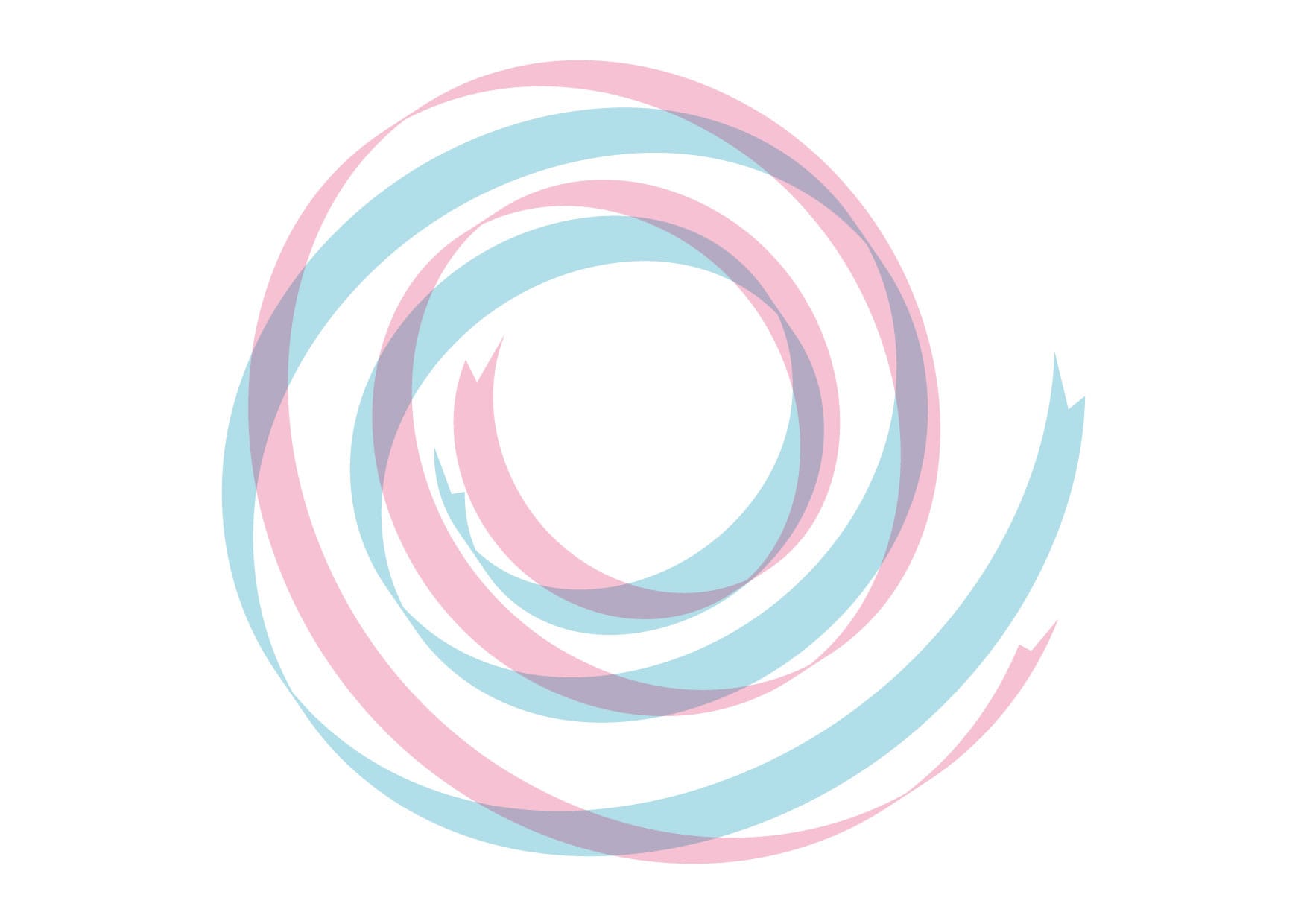 可愛いイラスト無料｜リボン　背景　カール　ピンク色　青色 − free illustration Ribbon background curl pink blue