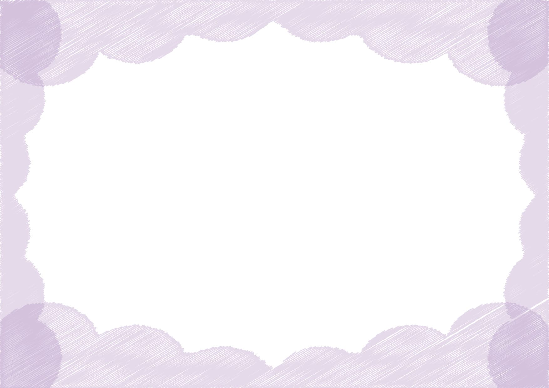 可愛いイラスト無料｜背景　雲　ラフ　紫色 − free illustration Background cloud rough purple
