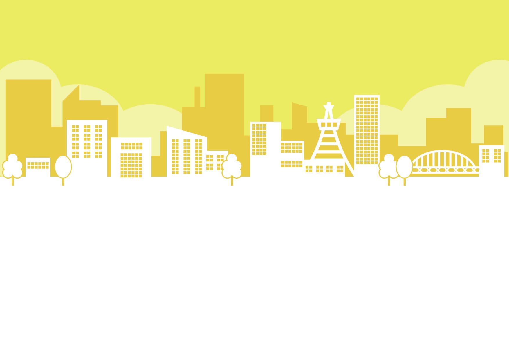 可愛いイラスト無料｜街並み　黄色 − free illustration  Cityscape yellow