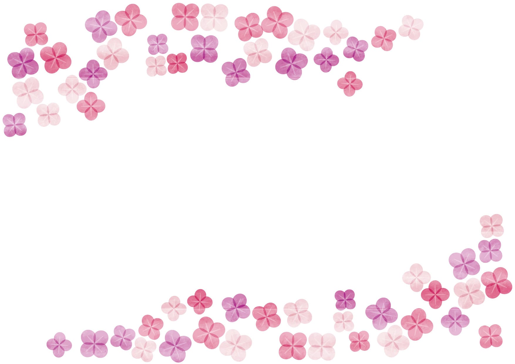 可愛いイラスト無料｜あじさい　ピンク色　水彩　背景 − free illustration  Hydrangea pink watercolor background