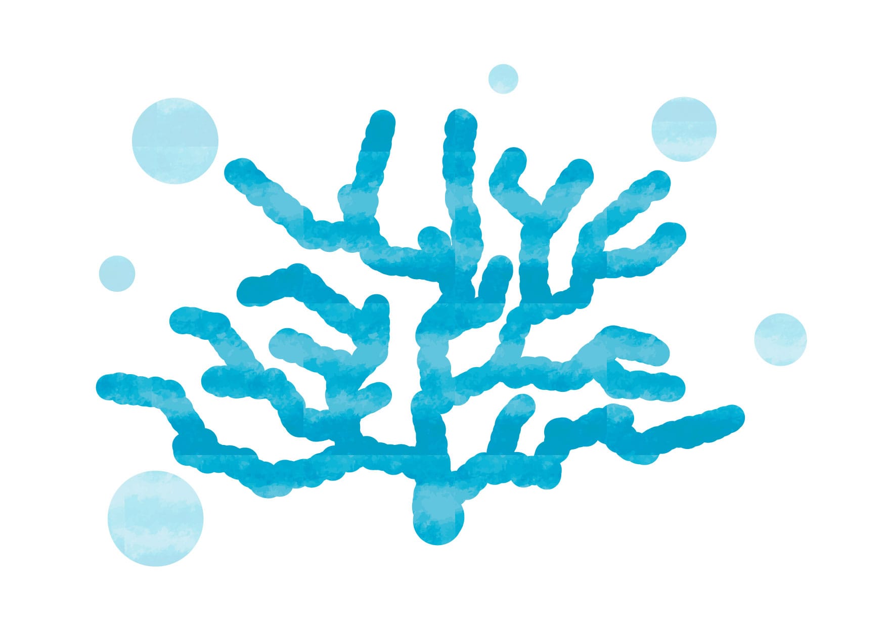 可愛いイラスト無料｜珊瑚（さんご）　青色 − free illustration coral blue