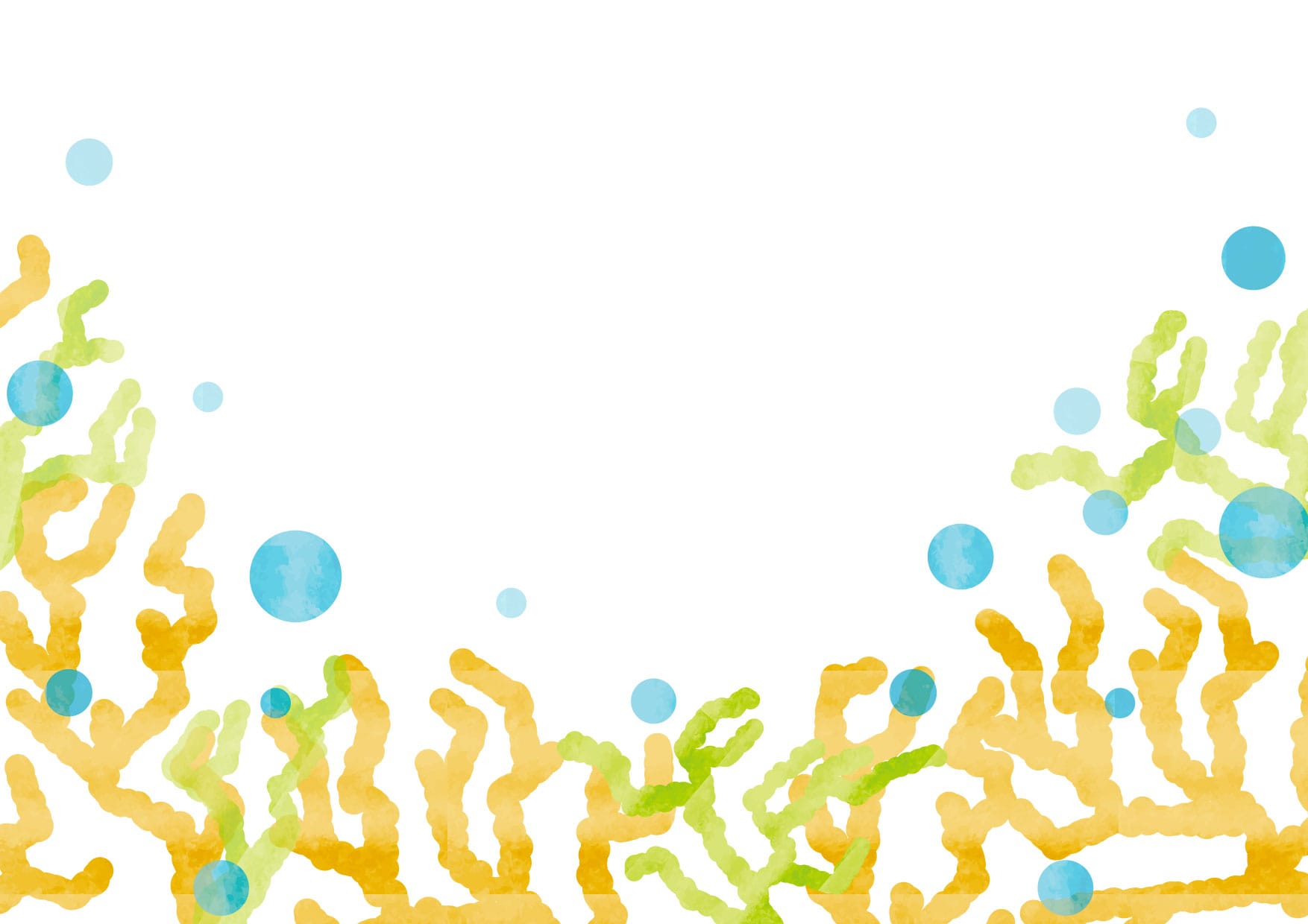 可愛いイラスト無料｜珊瑚（さんご）　背景　黄色 − free illustration Coral background yellow
