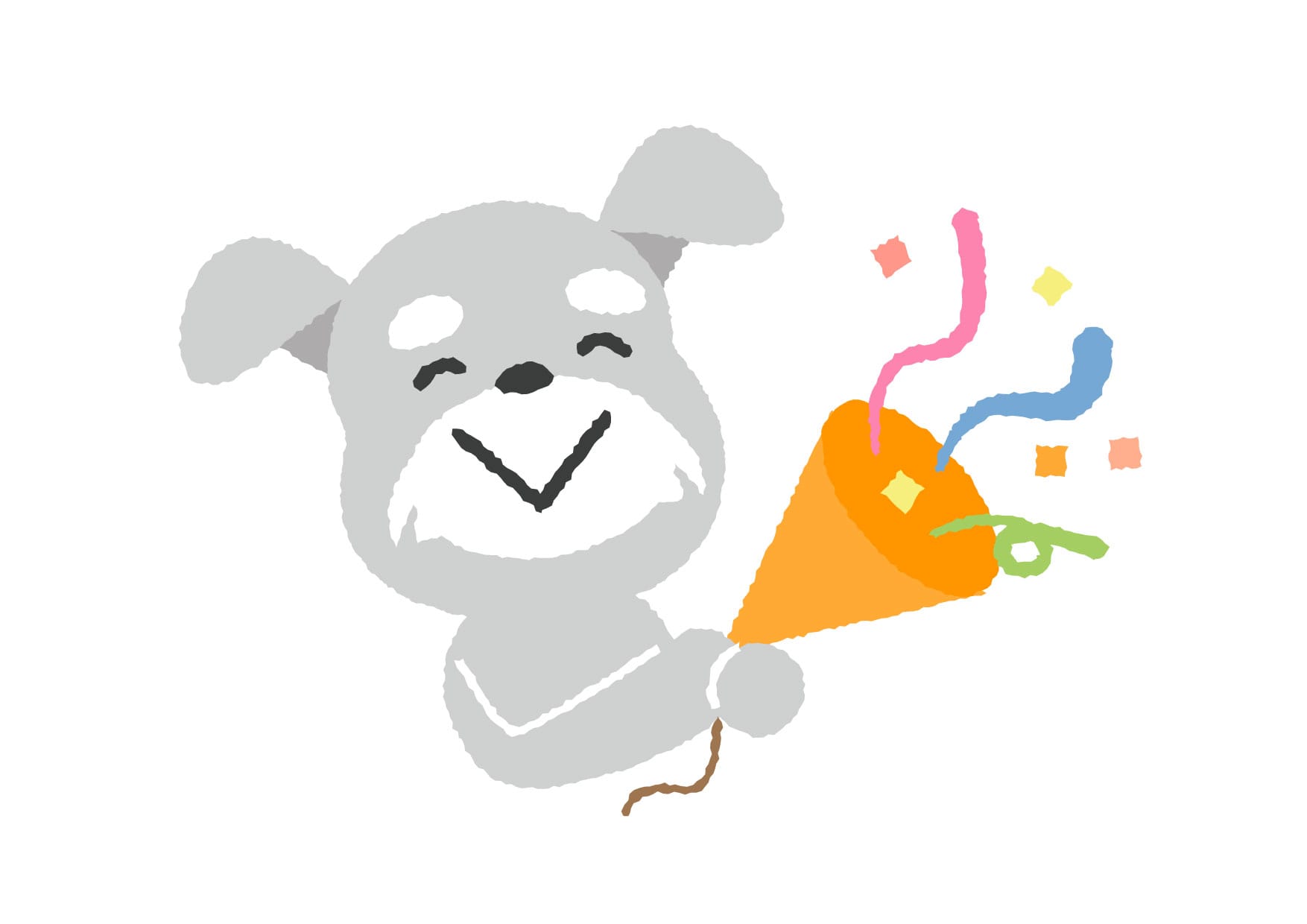 可愛いイラスト無料｜犬　サプライズ − free illustration  Dog surprise