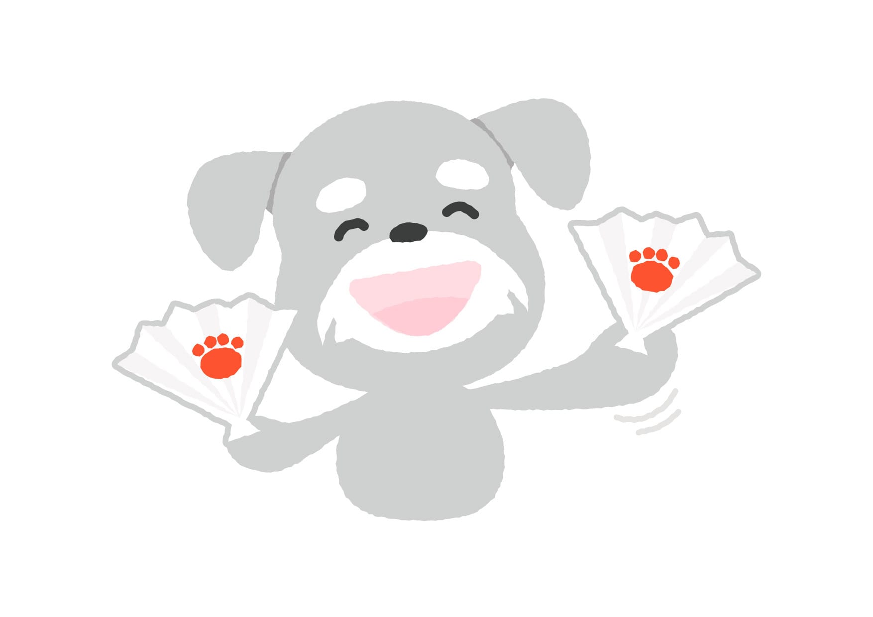 可愛いイラスト無料｜犬　応援 − free illustration  Dog  Cheering