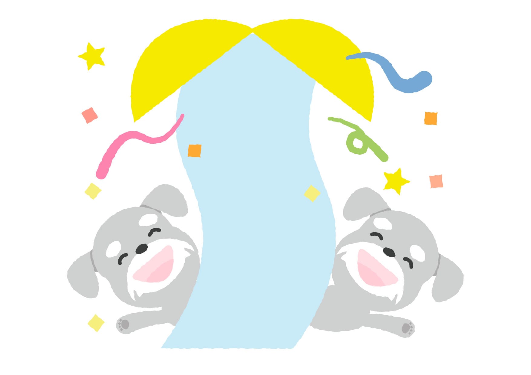 可愛いイラスト無料｜犬　くす玉 − free illustration Dog Kusudama
