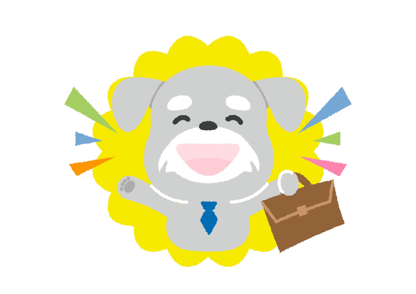 可愛いイラスト無料｜犬　就職　ビジネスマン − free illustration  Dog employment businessman