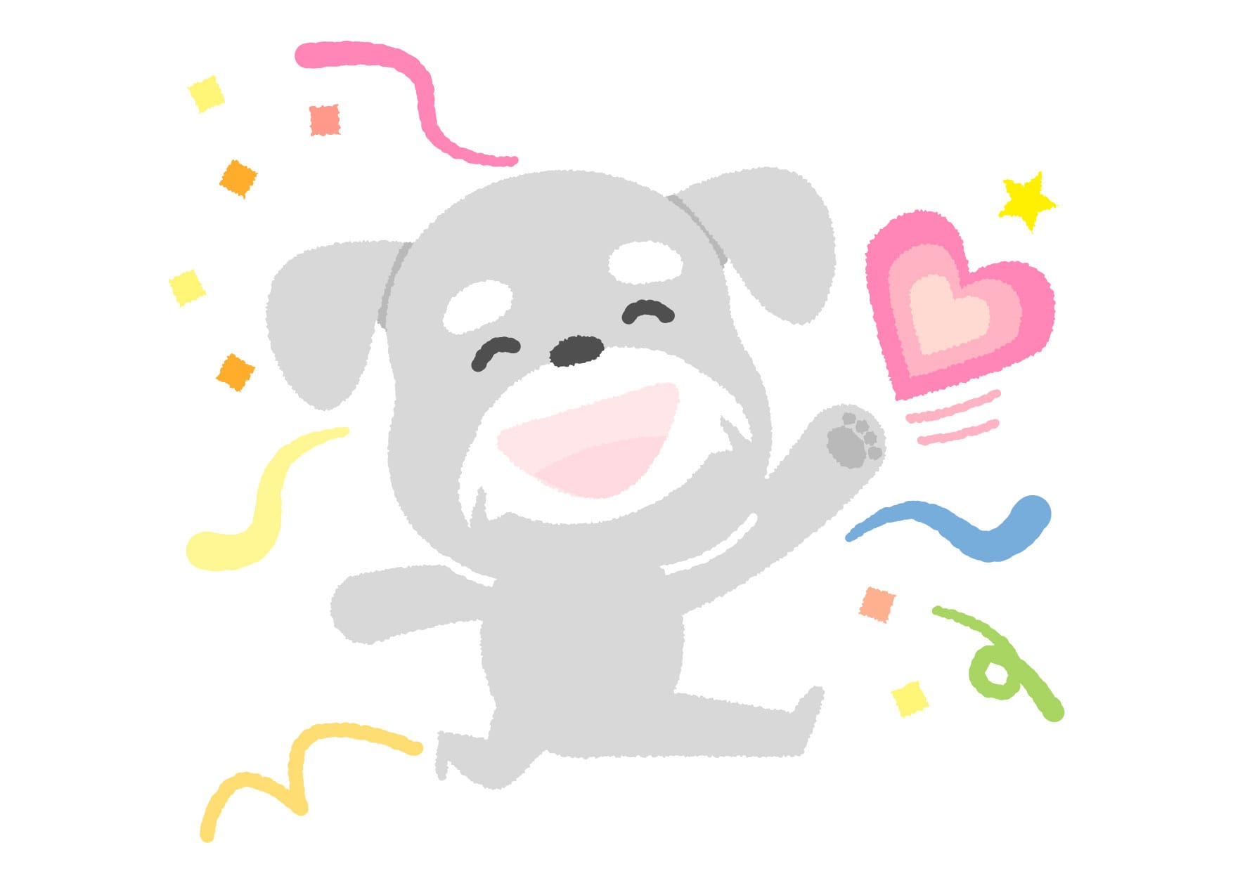 可愛いイラスト無料｜犬　1UP　ワンナップ − free illustration  Dog heart