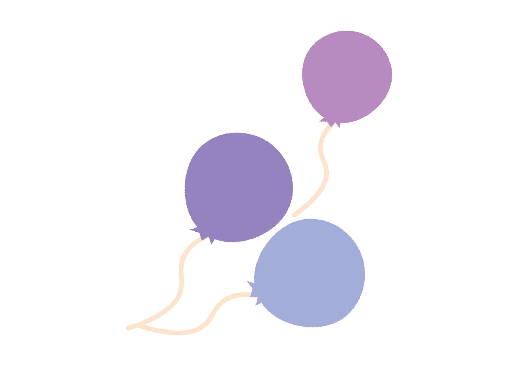 可愛いイラスト無料｜風船　紫色 − free illustration  Balloon purple