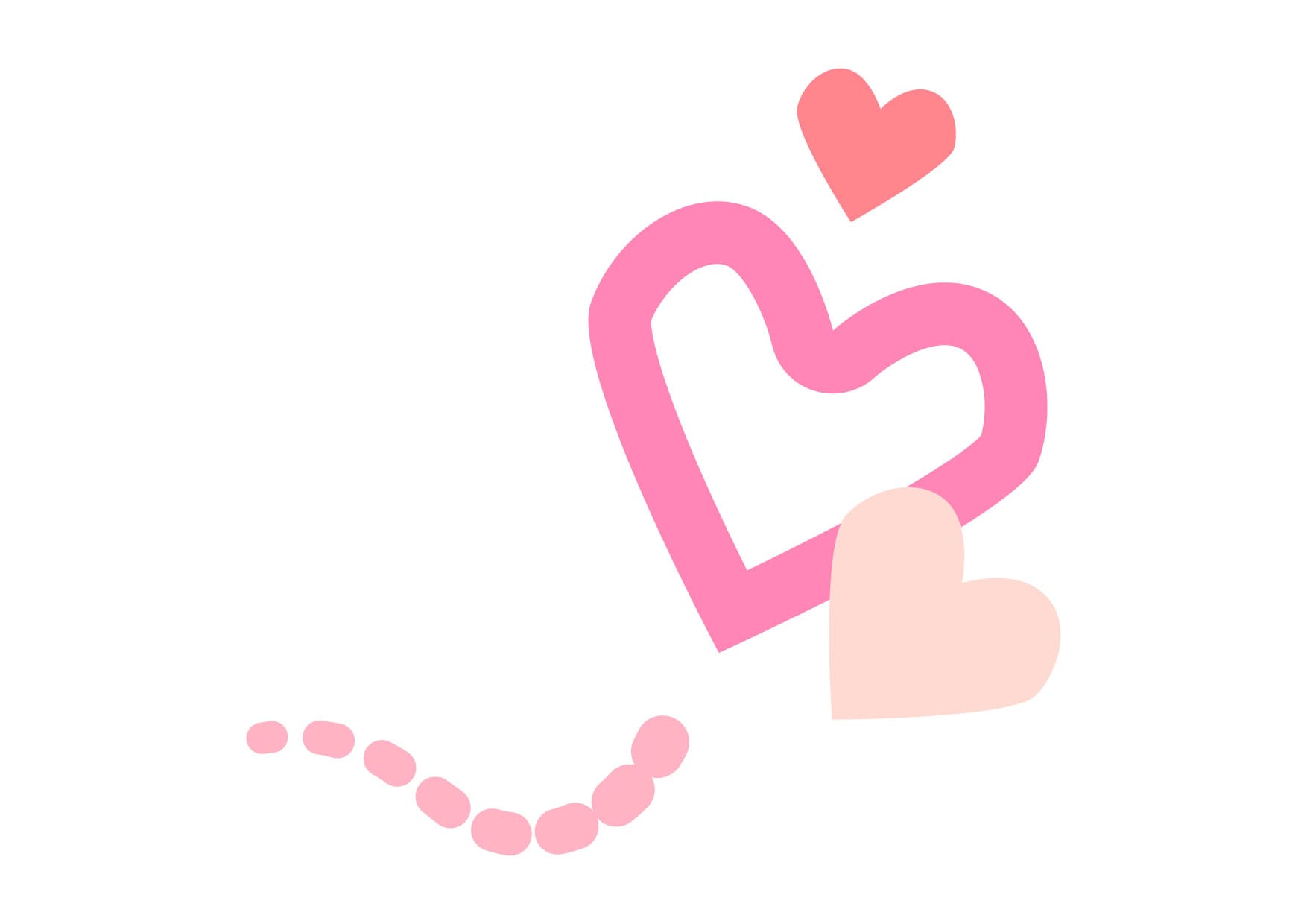 可愛いイラスト無料｜ハート　飛ぶ　ピンク − free illustration  Heart fly pink