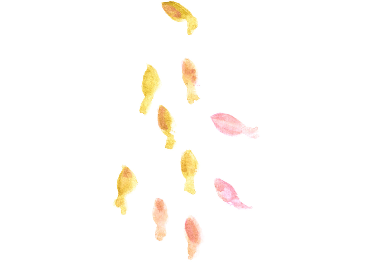 可愛いイラスト無料｜水彩　金魚　黄色