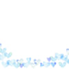 水彩　ハート　背景　下部　青色　イラスト　無料