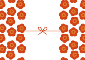 かわいい　のし紙　大きな梅の花　カジュアル　イラスト　無料