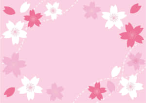 桜の花　フレーム　ピンク　イラスト　無料