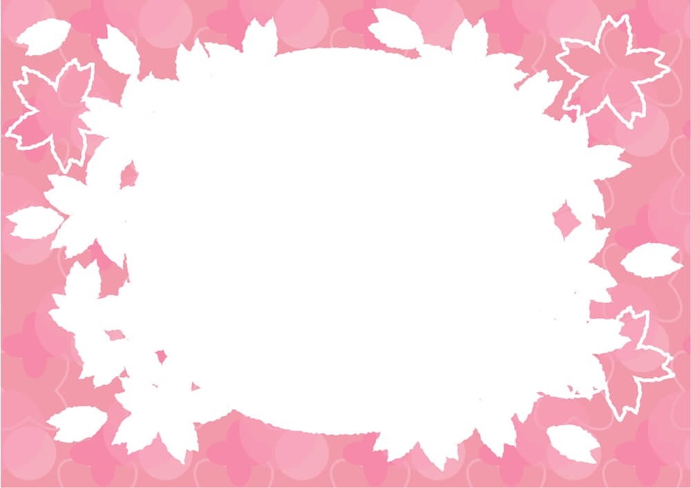 可愛いイラスト無料｜桜型　フレーム　ピンク色