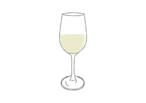 手書き　白ワイン　万能型グラス　イラスト　無料