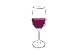 手書き　赤ワイン　万能型グラス　イラスト　無料