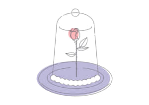 バラの花　ガラスドーム　イラスト　無料