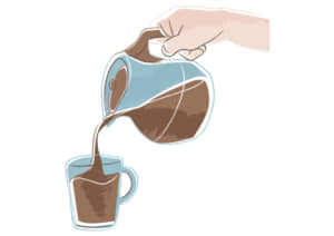 コーヒーを注ぐ手　コーヒーサーバー　イラスト　無料