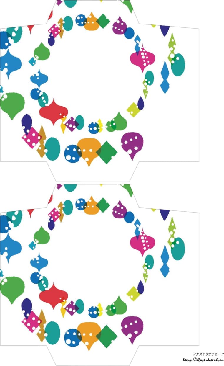 ポチ袋テンプレート無料 カラフル オーナメント クリスマス 公式 イラスト素材サイト イラストダウンロード