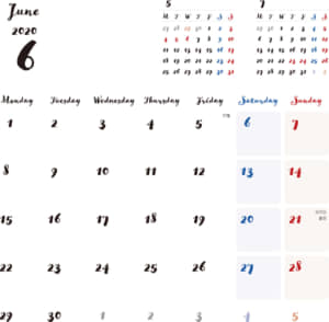 カレンダー 無料 4月 シンプルなカレンダー 手書き風 1ヶ月毎 月曜始まり 公式 イラスト素材サイト イラストダウンロード