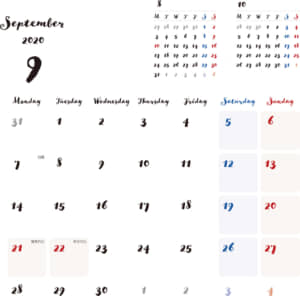 カレンダー 無料 シンプルなカレンダー 背景なし 月曜始まり 公式 イラスト素材サイト イラストダウンロード