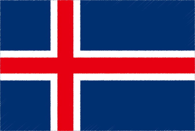 国旗 イラスト 無料｜アイスランド共和国の国旗
