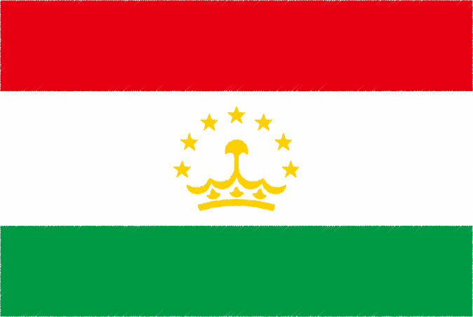 国旗 イラスト 無料｜タジキスタン共和国の国旗