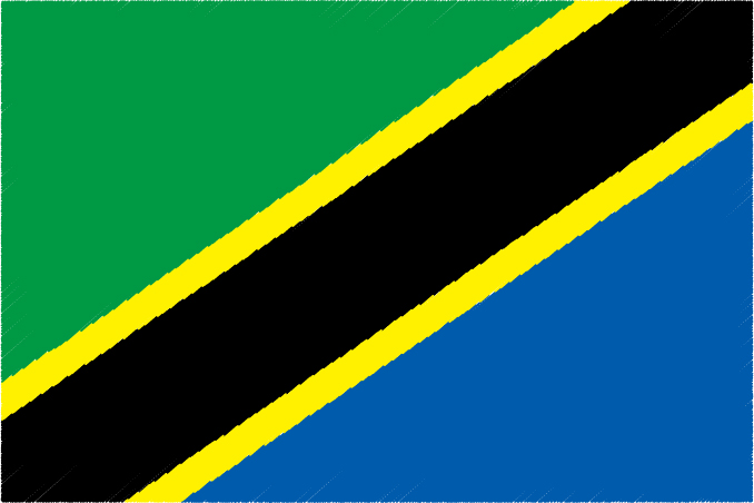 国旗 イラスト 無料｜タンザニア連合共和国の国旗