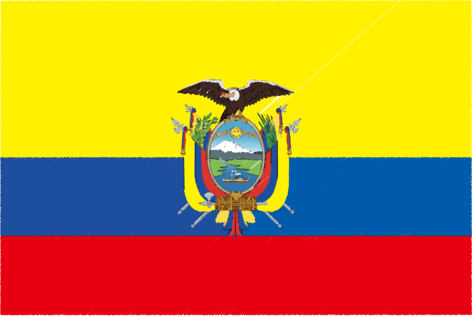 国旗 イラスト 無料｜エクアドル共和国の国旗