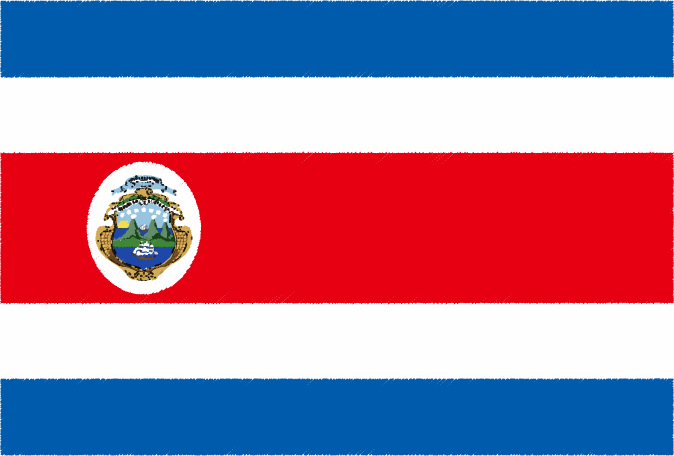 国旗 イラスト 無料｜コスタリカ共和国の国旗