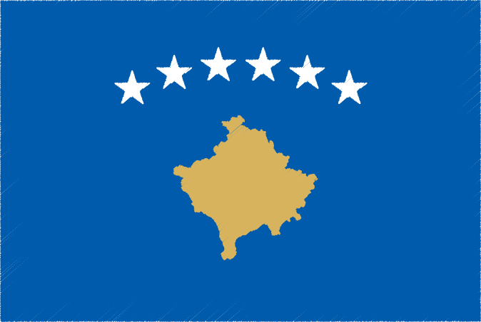 国旗 イラスト 無料｜コソボ共和国の国旗