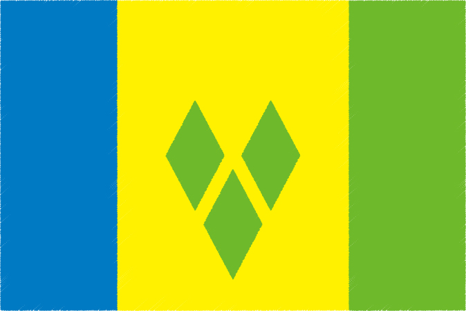国旗 イラスト 無料｜セントビンセント及びグレナディーン諸島の国旗
