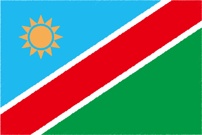 国旗 イラスト 無料｜ナミビア共和国の国旗