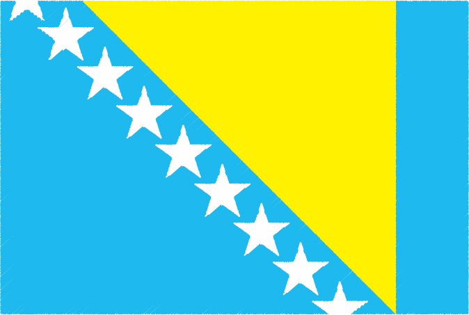 国旗 イラスト 無料｜ボスニア・ヘルツェゴビナの国旗