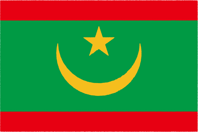 国旗 イラスト 無料｜モーリタニア・イスラム共和国の国旗