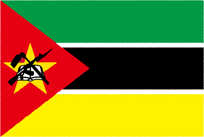 国旗 イラスト 無料｜モザンビーク共和国の国旗