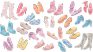 イラストデータ販売｜女性の靴　シンプル　セット