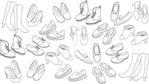 イラストデータ販売｜女性の靴　線画　セット