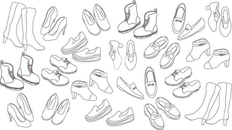イラストデータ販売 女性の靴 線画 セット 公式 イラストダウンロード
