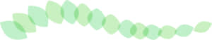 可愛いイラスト無料｜罫線・ライン　葉っぱの波ボーダー　緑色