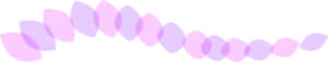 可愛いイラスト無料｜罫線・ライン　葉っぱの波ボーダー　紫色