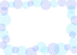 可愛いイラスト無料｜背景　円ボーダー　枠　青色