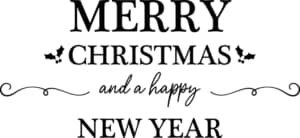 可愛いイラスト無料｜クリスマス　タイトル装飾１　あしらい　「Merry Christmas and a happy New Year」