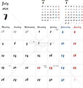 イラストデータ販売 カレンダー 21 最新の祝日 シンプルなカレンダー 丸バージョン 日曜始まり 公式 イラストダウンロード
