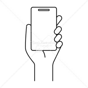 イラストデータ販売｜シンプルなスマートフォンと手　イラストデータ