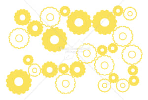 イラストデータ販売｜シンプルな歯車の背景　黄色　イラストデータ