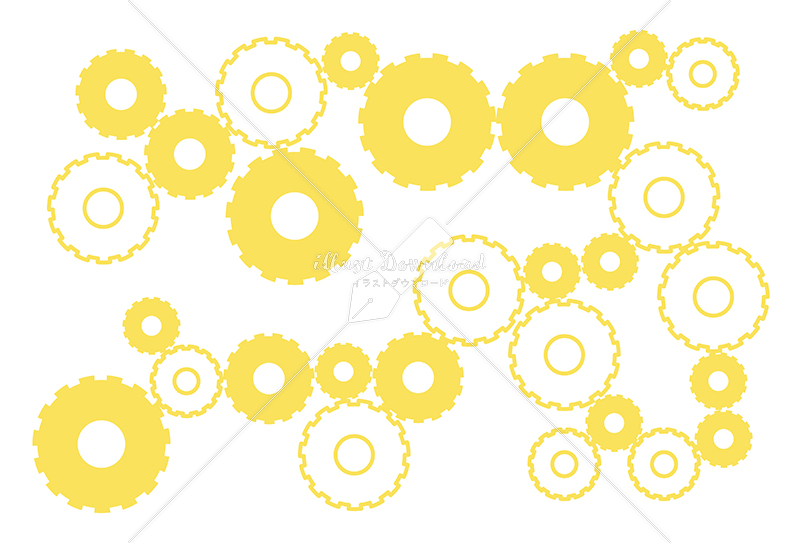 イラストデータ販売 シンプルな歯車の背景 黄色 イラストデータ 公式 イラスト素材サイト イラストダウンロード