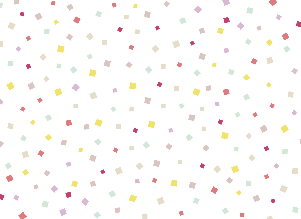 イラスト無料｜紙吹雪の背景　ポップなカラー　パーティ　装飾　飾り　明るい色味　四角