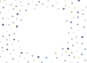 紙吹雪の背景　中心にコピースペース　寒色　ブルー系　パーティ　装飾　飾り　明るい色味　四角
